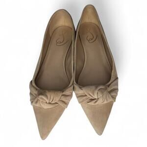 Sam Edelman Nude Suede Knot Pointed Toe Flats Sz 9 Quiet Luxury Balletcore